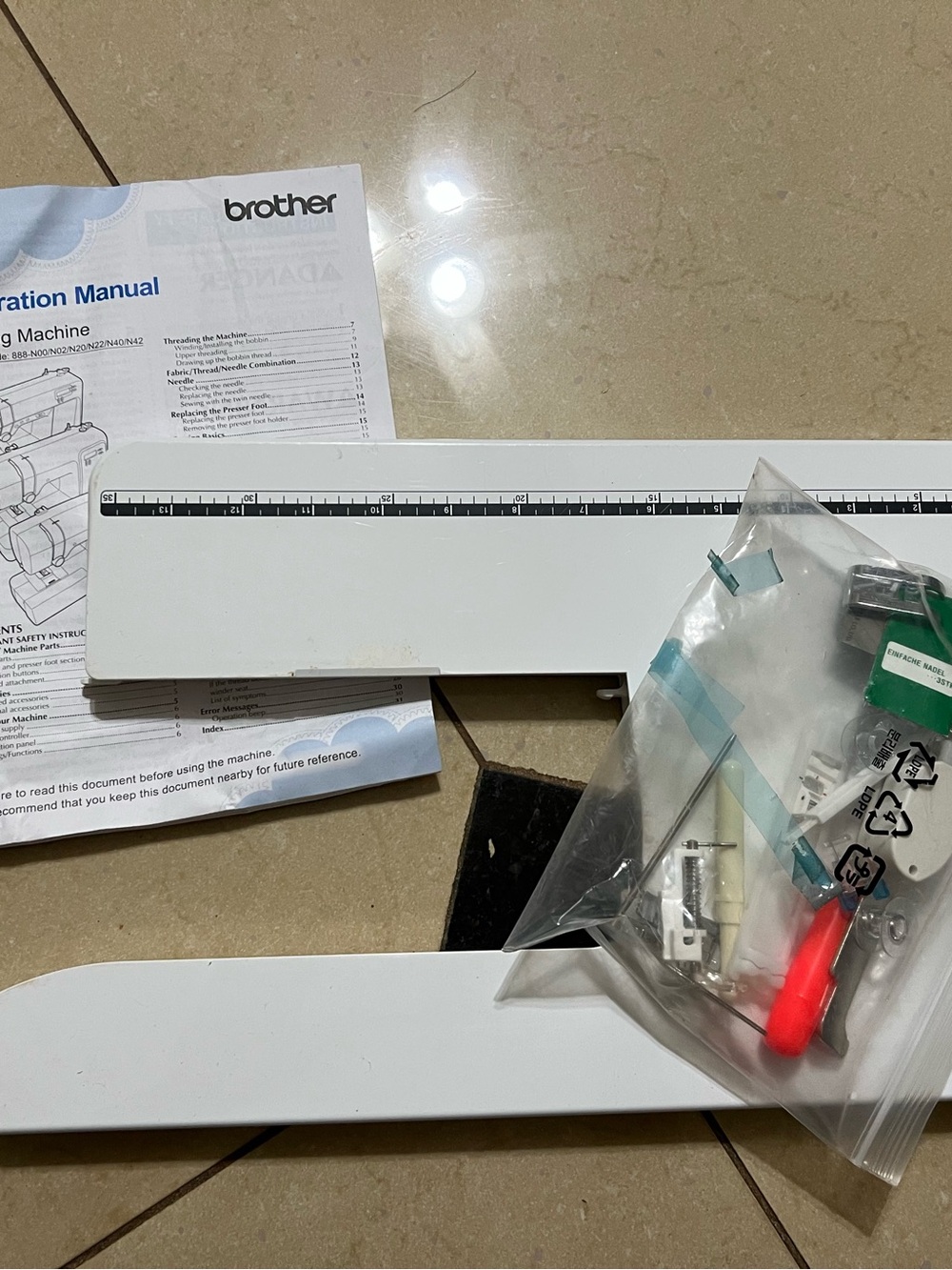 Brother White Sewing Machine Extension Table with Ruler - Picture 1 of 6
